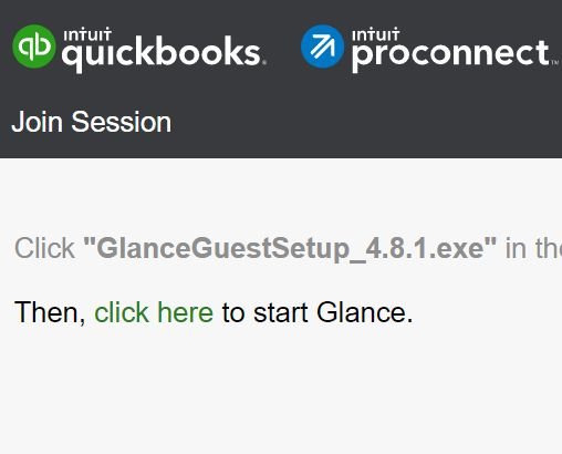 Start a Glance Intuit Remote Session